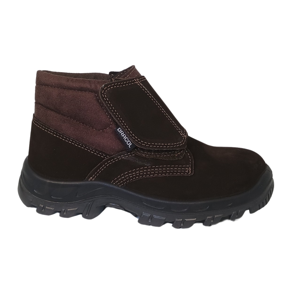 Botina de Velcro Nobuck com Bico de PVC
