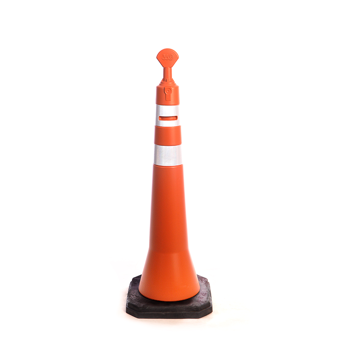 Cone Balizador Laranja Refletivo com base